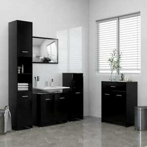 vidaXL 4-częściowy zestaw mebli łazienkowych, czarny obraz