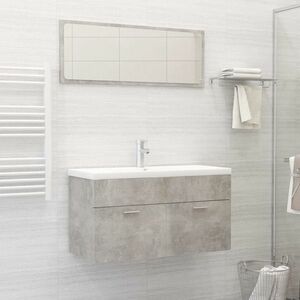 vidaXL 2-częściowy zestaw mebli łazienkowych, szarość betonu, płyta obraz