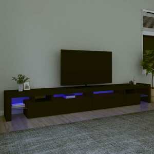 vidaXL Szafka pod TV z oświetleniem LED, czarna, 290x36, 5x40 cm obraz
