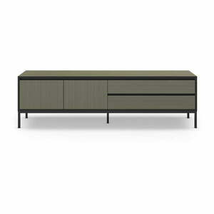 Ciemnozielona szafka pod TV 180x55 cm Lorenza – Marckeric obraz