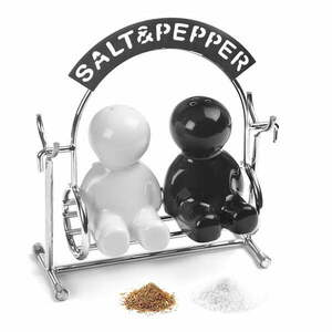 Solniczka i pieprzniczka ze stojakiem Salt & Pepper – Balvi obraz