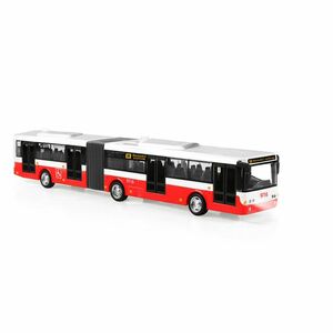 Rappa Autobus przegubowy z dźwiękiem czerwony, 36 cm obraz