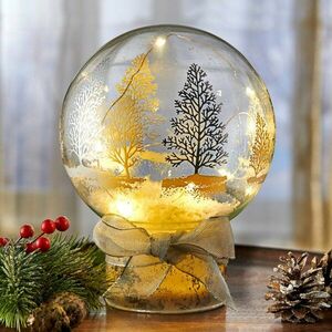 Globus LED "Zimowy las obraz