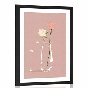 Plakat z passepartout minimalistyczny kwiat obraz