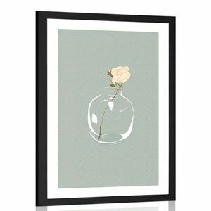Plakat z passepartout kwiat w wazonie w prostym stylu obraz