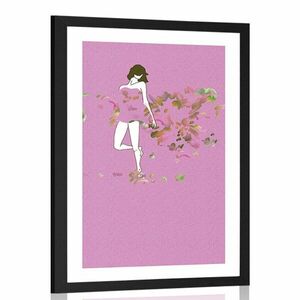 Plakat passepartout dziewczyna w różowym uścisku obraz