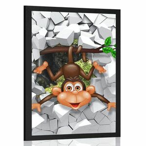 Plakat wesoła małpka obraz