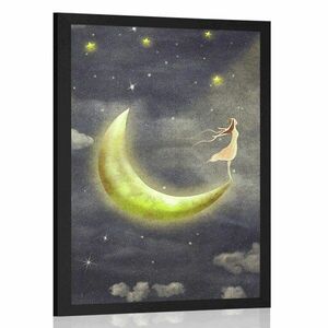 Plakat dziewczyna na księżycu obraz