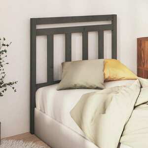 vidaXL Wezgłowie łóżka, szare, 96x4x100 cm, lite drewno sosnowe obraz