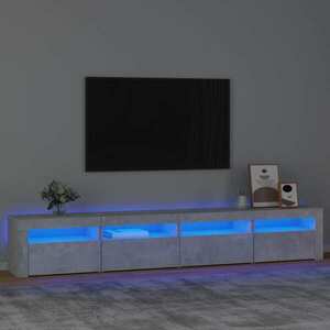 vidaXL Szafka pod TV z oświetleniem LED, szarość betonu, 240x35x40 cm obraz