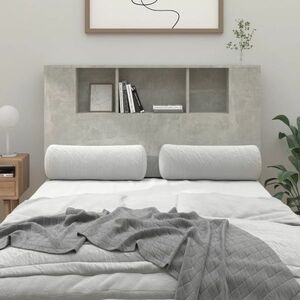 vidaXL Wezgłowie łóżka z półkami, szarość betonu, 120x18, 5x102, 5 cm obraz