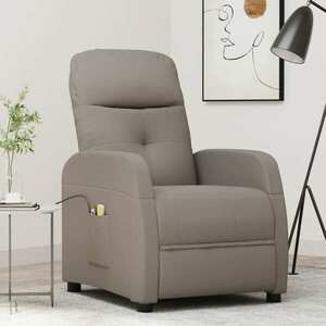 vidaXL Elektryczny fotel masujący, taupe, tkanina obraz