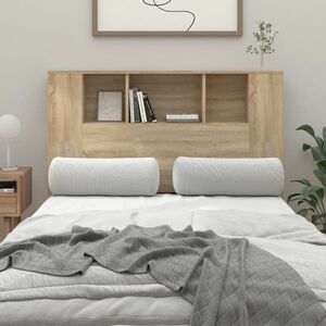 vidaXL Wezgłowie łóżka z półkami, dąb sonoma, 120x18, 5x102, 5 cm obraz