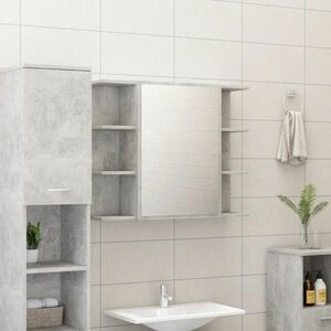 vidaXL Szafka łazienkowa z lustrem, szarość betonu, 80 x 20, 5 x 64 cm obraz