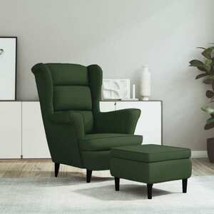 vidaXL Fotel, zielony, tapicerowany tkaniną obraz