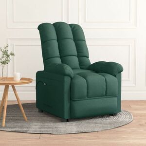 vidaXL Fotel z podnóżkiem, zielony, obity tkaniną obraz