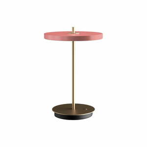 Różowa lampa stołowa LED ze ściemniaczem i metalowym kloszem (wysokość 31 cm) Asteria Move – UMAGE obraz