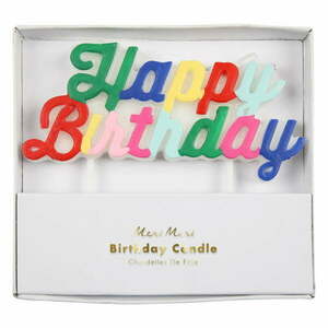 Świeczka na tort Multicolor Happy Birthday – Meri Meri obraz
