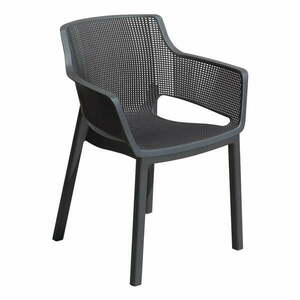 Ciemnoszare plastikowe krzesło ogrodowe Elisa – Keter obraz