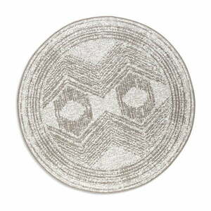 Brązowo-kremowy okrągły dywan odpowiedni na zewnątrz ø 140 cm Gemini – Elle Decoration obraz