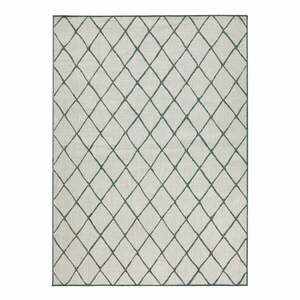 Zielono-kremowy dywan odpowiedni na zewnątrz NORTHRUGS Malaga, 200x290 cm obraz