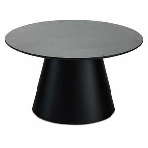 Czarno-ciemnoszary stolik z blatem w dekorze marmuru ø 80 cm Tango – Furnhouse obraz