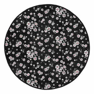 Czarny okrągły dywan odpowiedni do prania i robotów sprzątających ø 100 cm Comfort – Mila Home obraz