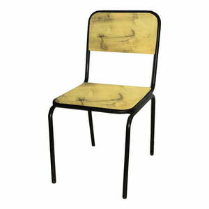 Żółte krzesło z litego drewna jodłowego Industrial – Antic Line obraz