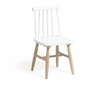 Biała krzesło dziecięce z drewna kauczukowego Kave Home Kristie obraz