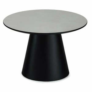 Czarno-jasnoszary stolik z blatem w dekorze marmuru ø 60 cm Tango – Furnhouse obraz