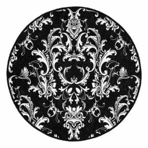 Czarno-biały okrągły dywan odpowiedni do prania i robotów sprzątających ø 120 cm Comfort – Mila Home obraz