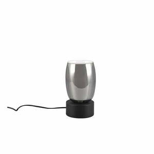 Lampa stołowa w czarno-srebrnym kolorze ze szklanym kloszem (wysokość 24 cm) Barret – Trio Select obraz