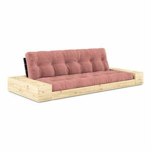Różowa sztruksowa rozkładana sofa 244 cm Base – Karup Design obraz
