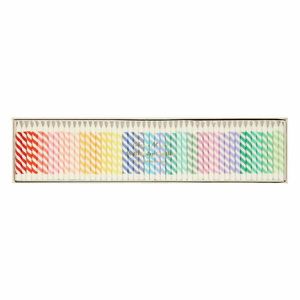 Świeczki na tort zestaw 50 szt. Rainbow Striped Mini – Meri Meri obraz
