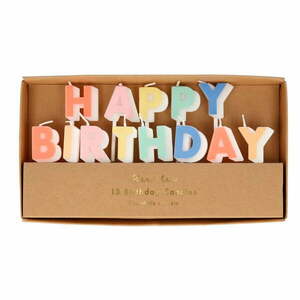 Świeczki na tort zestaw 13 szt. Happy Birthday – Meri Meri obraz