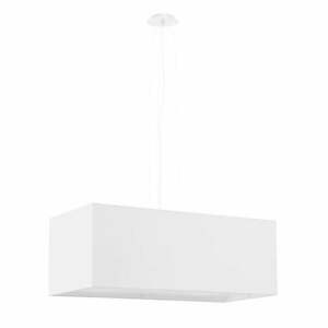 Biała lampa wisząca z tekstylno-szklanym kloszem Gryfin Bis – Nice Lamps obraz