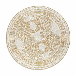 Żółto-kremowy okrągły dywan odpowiedni na zewnątrz ø 100 cm Gemini – Elle Decoration obraz