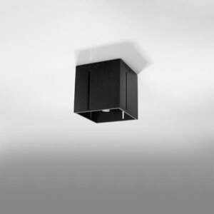 Czarna lampa sufitowa z metalowym kloszem 10x10 cm Pax – Nice Lamps obraz