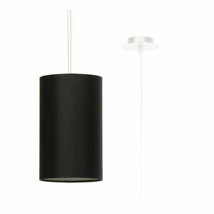 Czarna lampa wisząca z tekstylnym kloszem ø 15 cm Volta – Nice Lamps obraz