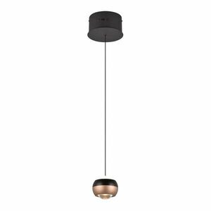 Lampa wisząca LED w czarno-miedzianym kolorze z metalowym kloszem ø 15, 5 cm Orbit – Trio Select obraz