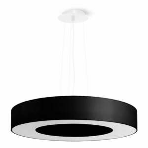 Czarna lampa wisząca z tekstylnym kloszem ø 50 cm Galata Slim – Nice Lamps obraz