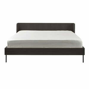Czarne łóżko dwuosobowe w dekorze dębu 160x200 cm Wrap – Bonami Selection obraz