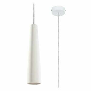Biała lampa wisząca z ceramicznym kloszem ø 8 cm Alverna – Nice Lamps obraz