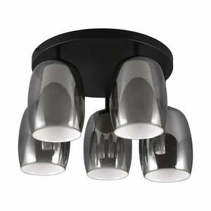 Lampa sufitowa w czarno-srebrnym kolorze ze szklanym kloszem ø 14 cm Barret – Trio Select obraz