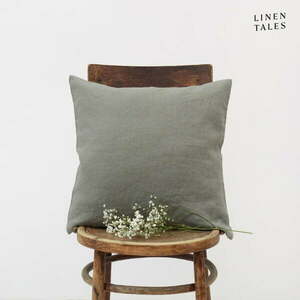 Lniana poszewka na poduszkę 40x40 cm Khaki – Linen Tales obraz