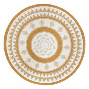 Żółto-biały okrągły dywan odpowiedni na zewnątrz ø 200 cm Jamaica – NORTHRUGS obraz