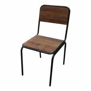 Brązowe krzesło z litego drewna jodłowego Industrial – Antic Line obraz