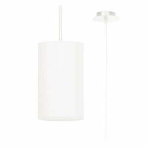 Biała lampa wisząca z tekstylnym kloszem ø 15 cm Volta – Nice Lamps obraz