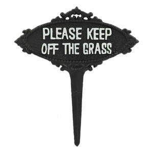 Metalowa wbijana dekoracja ogrodowa Please Keep off the Grass – Esschert Design obraz