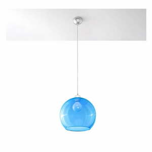 Niebieska lampa wisząca ze szklanym kloszem ø 30 cm Bilbao – Nice Lamps obraz